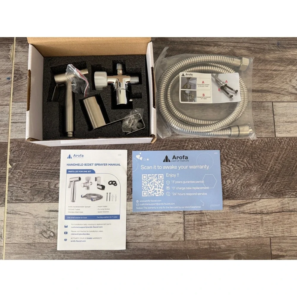 Arofa Handheld Bidet Sprayer Kit One Size Bathroom Hygiene Home Improvement
